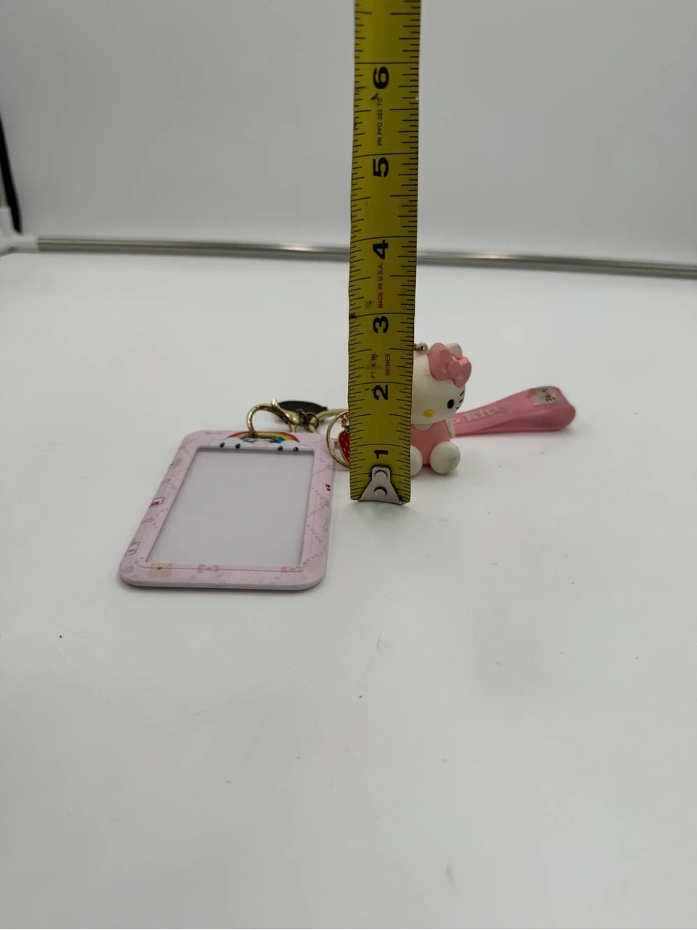 Vintage Hello Kitty Pink Keychain Charm Photo Holder Strawberry Sanrio Lot